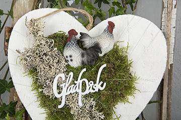 Glad Påsk, ljusgul, 8x4cm. 